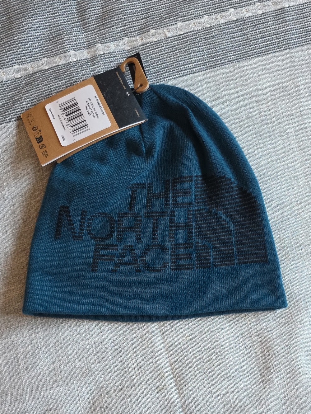 The North Face Teal Knit Logo Beanie - Picture 2 of 4